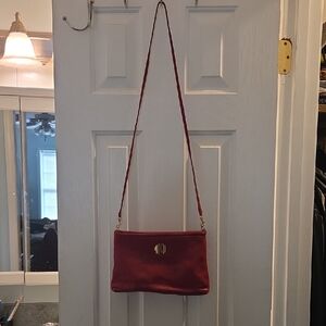 Anne Klein Red Crossbody Bag with Gold Accents